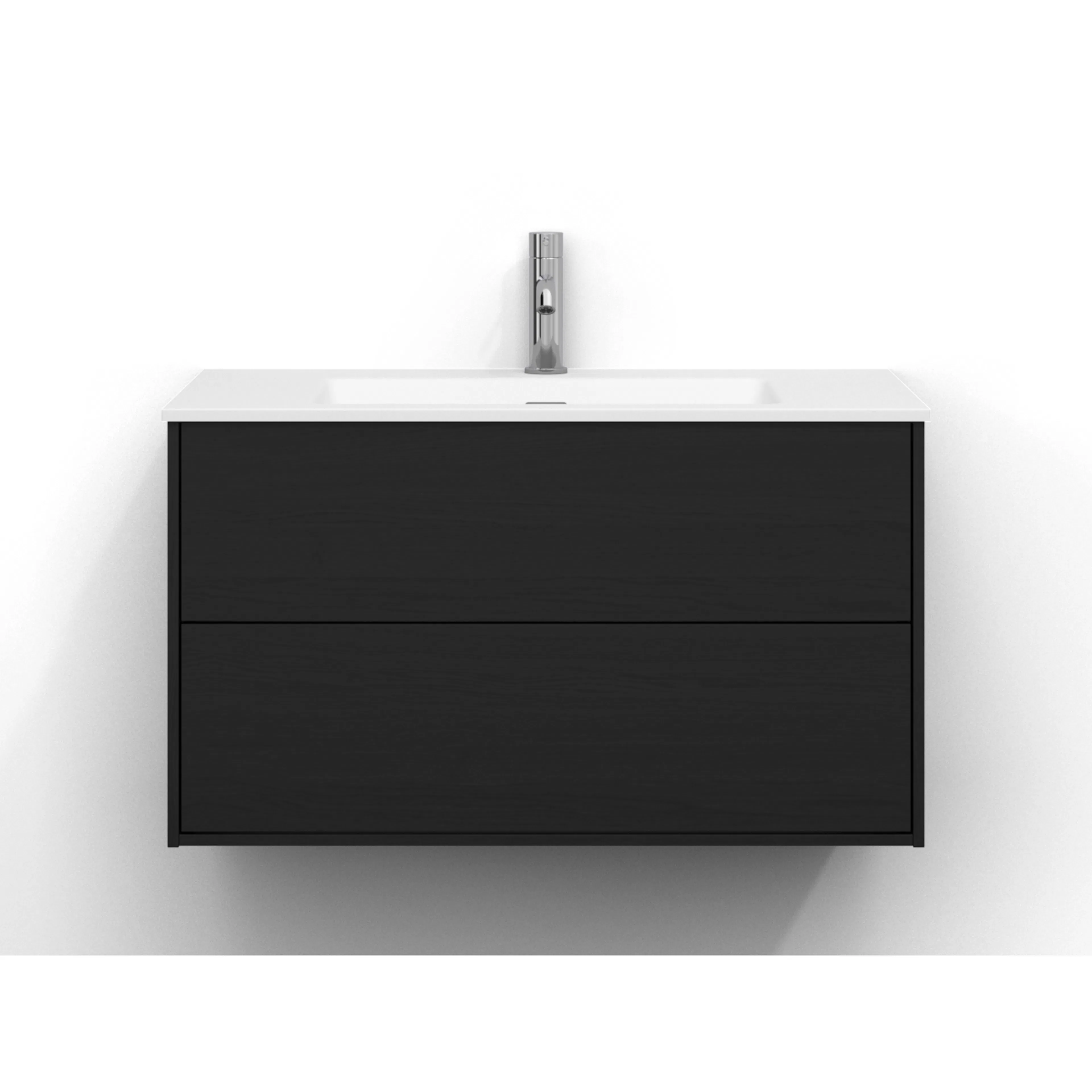 Epos Udel 80 Sv.Ask 2L Psh Svart Ask, Front: Plan med Push-Open