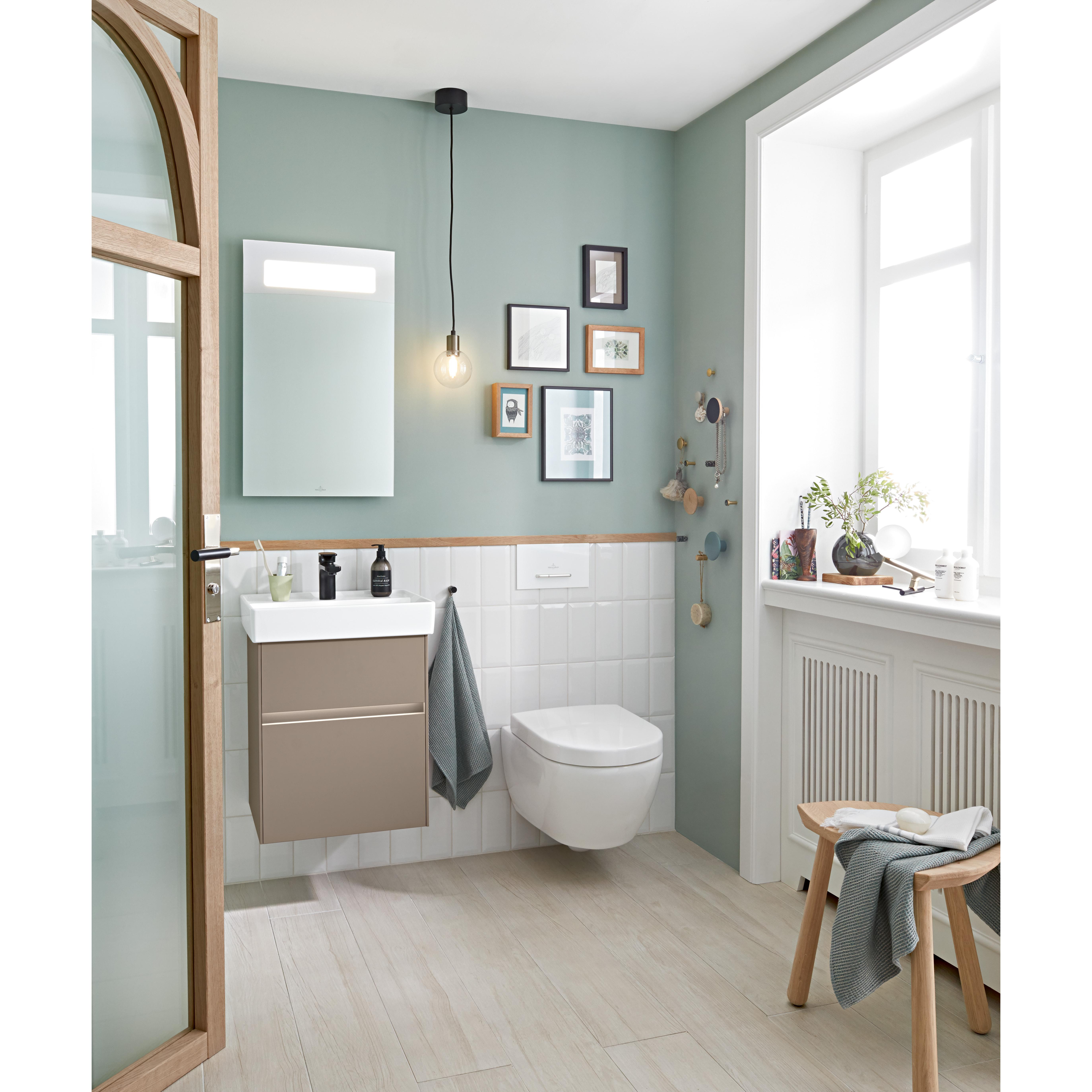 Tvättställ villeroy & Boch Collaro 433451R1 Vit Alpin CeramicPlus, Utan Bräddavlopp, 500 mm, för Enhålsblandare