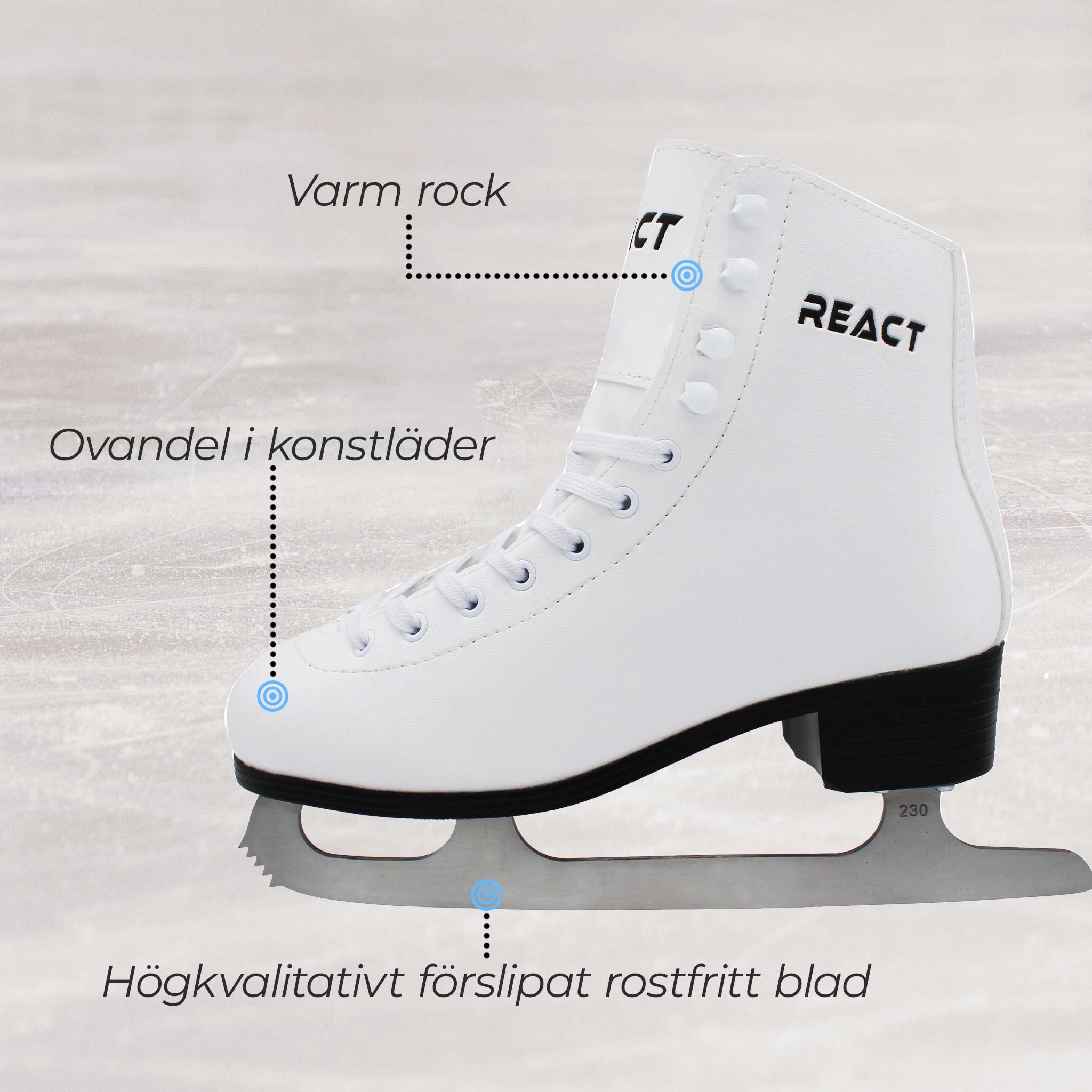 Konståkningsskridskor React Vit