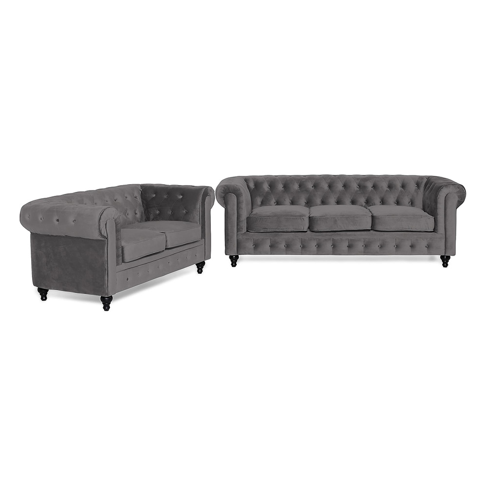 Soffgrupp Manor House Chesterfield Lyx 3-sits+2-sitssoffa Sammet