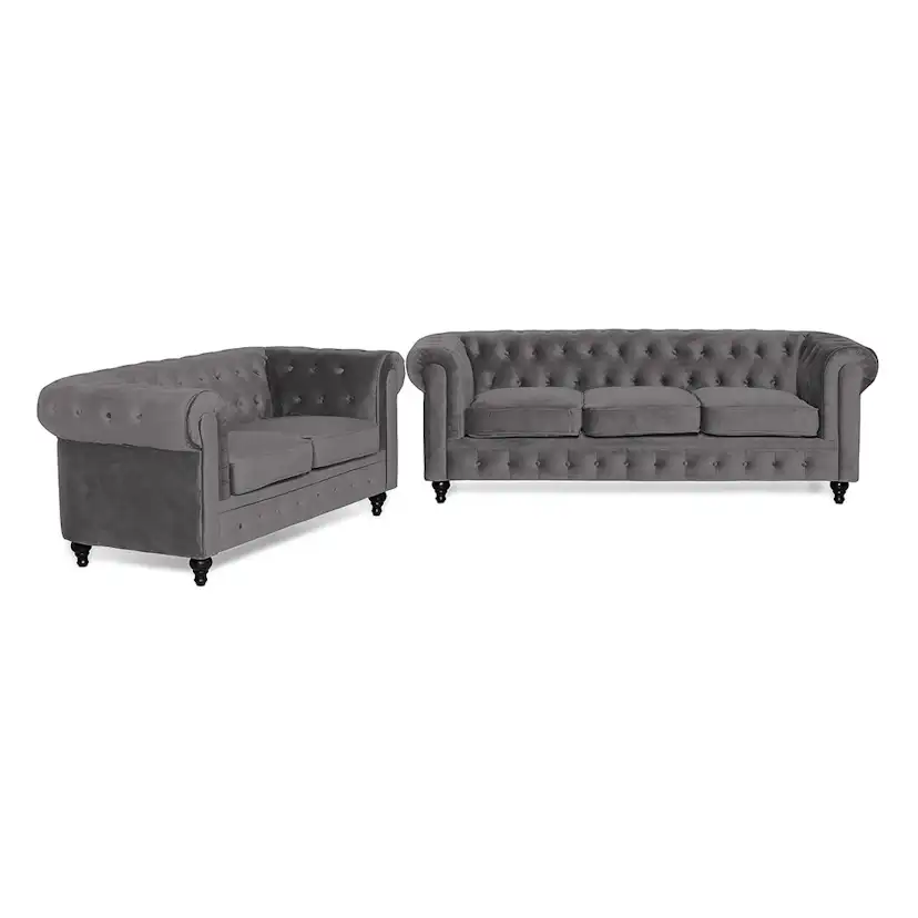 Soffgrupp Manor House Chesterfield Lyx 3-sits+2-sitssoffa Sammet