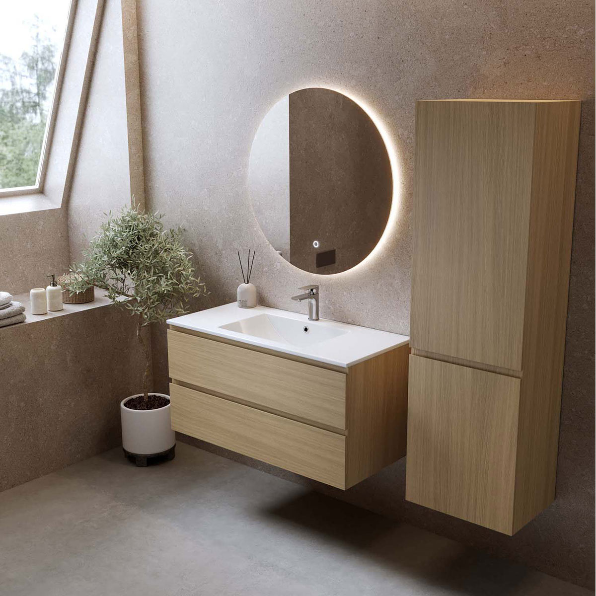Tvättställsskåp Bathlife Eufori Ljus Ek