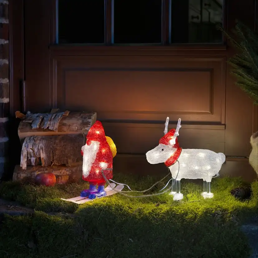 Dekorationsfigur Gnosjö Konstsmide Tomte med Ren Akryl