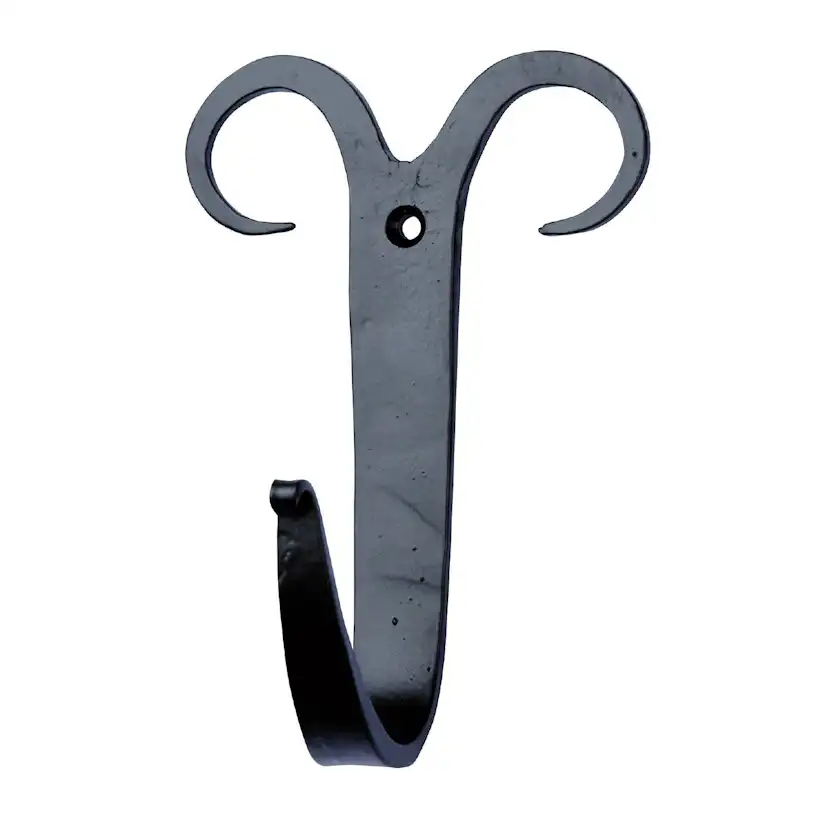 Klädkrok Millers 1-Krok Smide Svart 125 mm