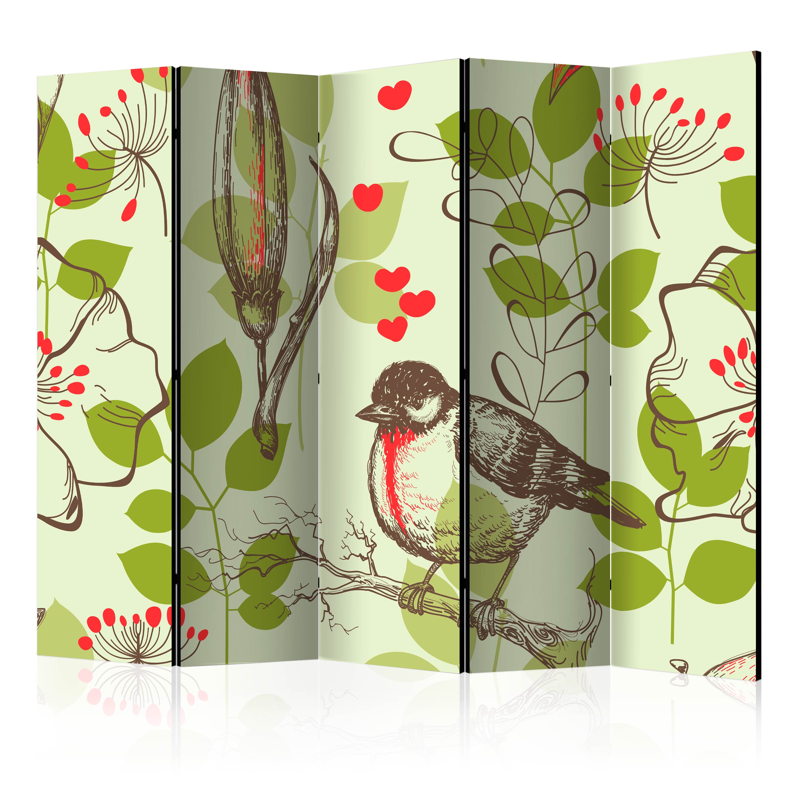 Rumsavdelare Arkiio Bird and Lilies Vintage Pattern II 225x172 cm