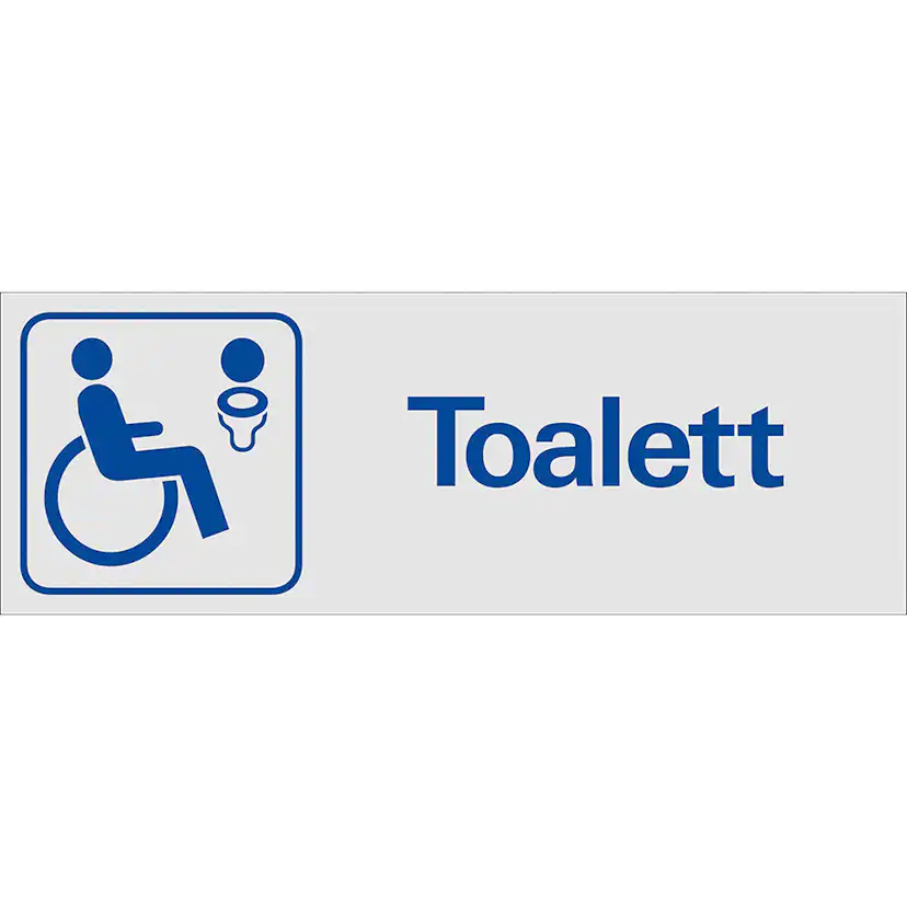 Skylt Systemtext Toalett Handikapp 225x80 mm Aluminium