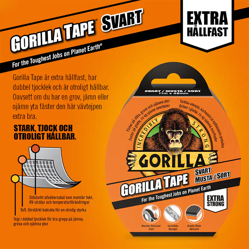 Tejp Gorilla Tape Silver 32mx48mm