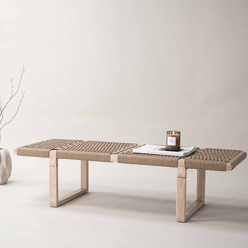 Bänk Vind Ängön Naturfärgad Sittbänk Rep & Trä 140 cm