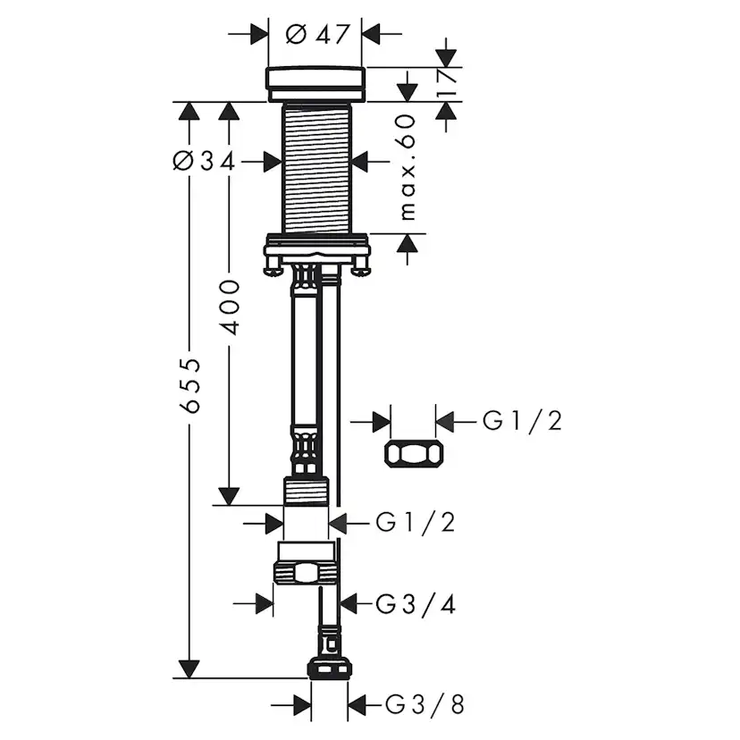Diskmaskinsavstängning Hansgrohe Talis M54 Rostf Rostfrit