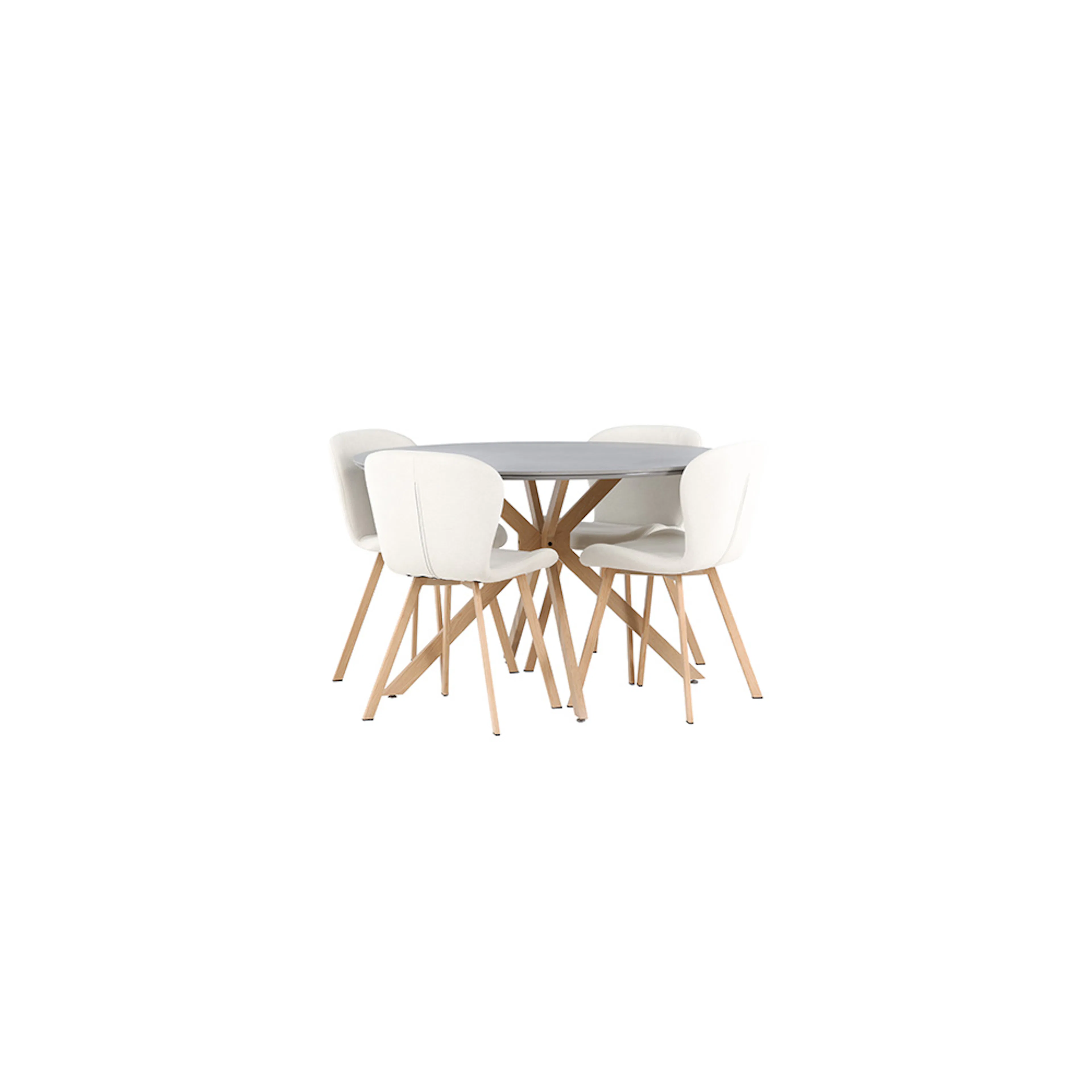Matgrupp Venture Home Piazza Ø120 cm med 4 st Lilja stolar