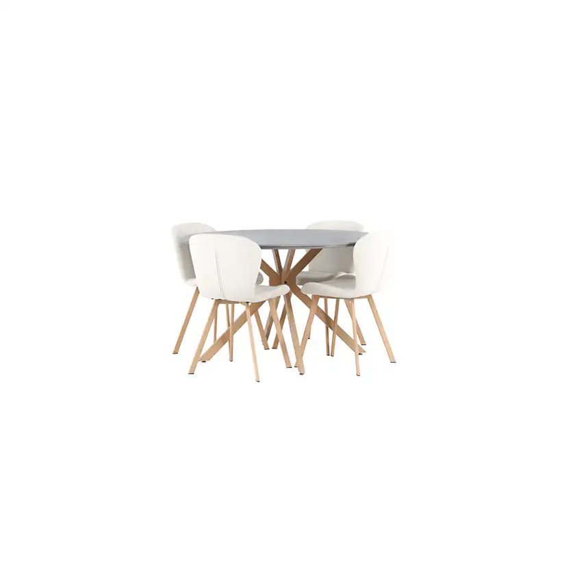 Matgrupp Venture Home Piazza Ø120 cm med 4 st Lilja stolar
