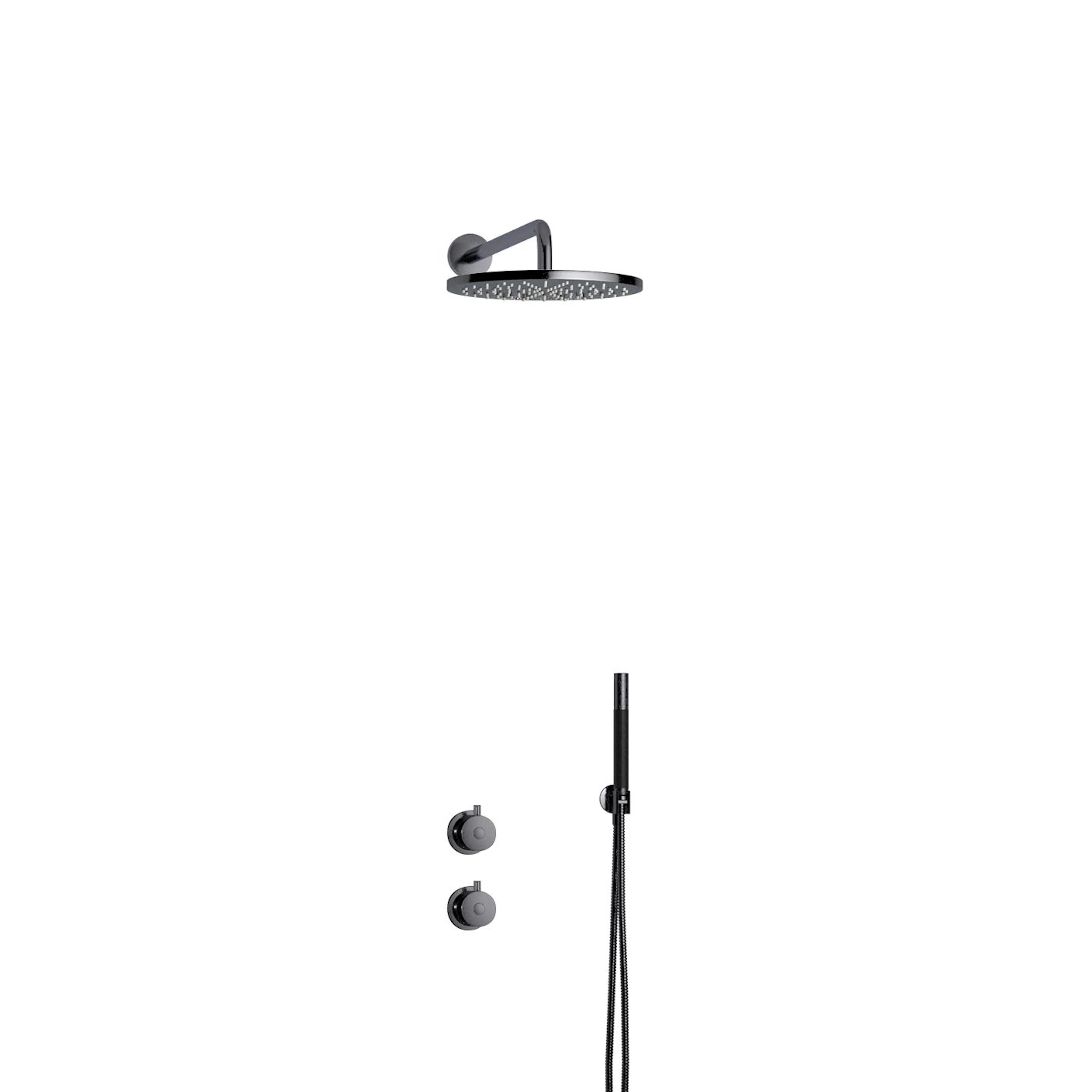 Takduschset Tapwell BOX7268 Round ED2 för InbyggnadxBlack Chrome