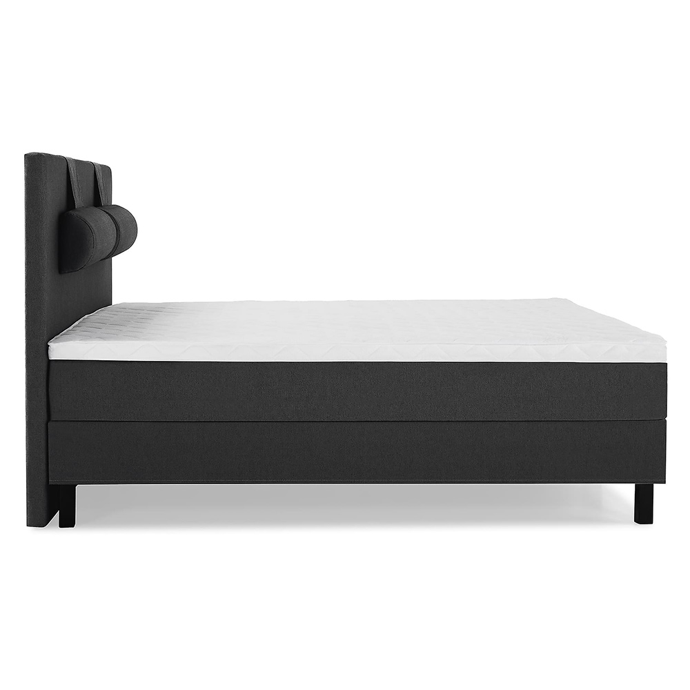 Lucky Komplett Sängpaket 180x200 Skum Slät Sänggavel Svart, Lucky Stor Nackkudde, Fast Skum