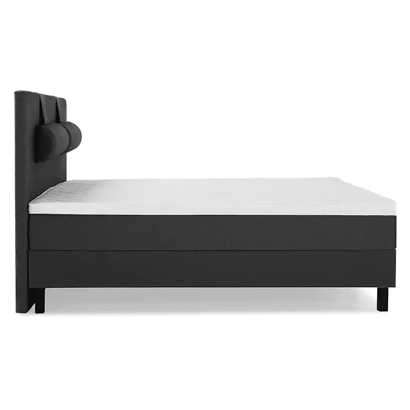 Lucky Komplett Sängpaket 180x200 Skum Slät Sänggavel Svart, Lucky Stor Nackkudde, Fast Skum