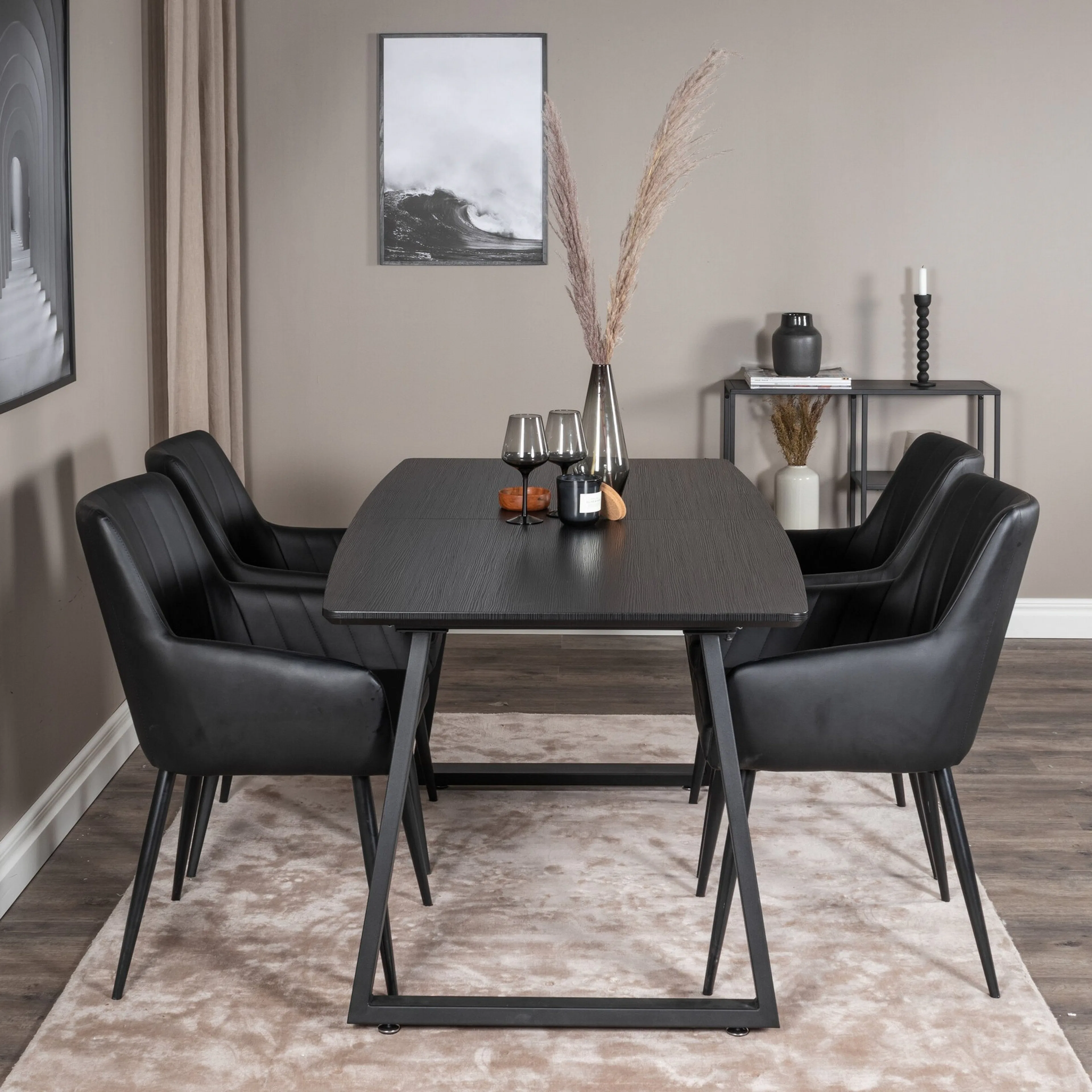 Inca Extentiontable - Black top / black Legs +Comfort - Dini Svart/Svart