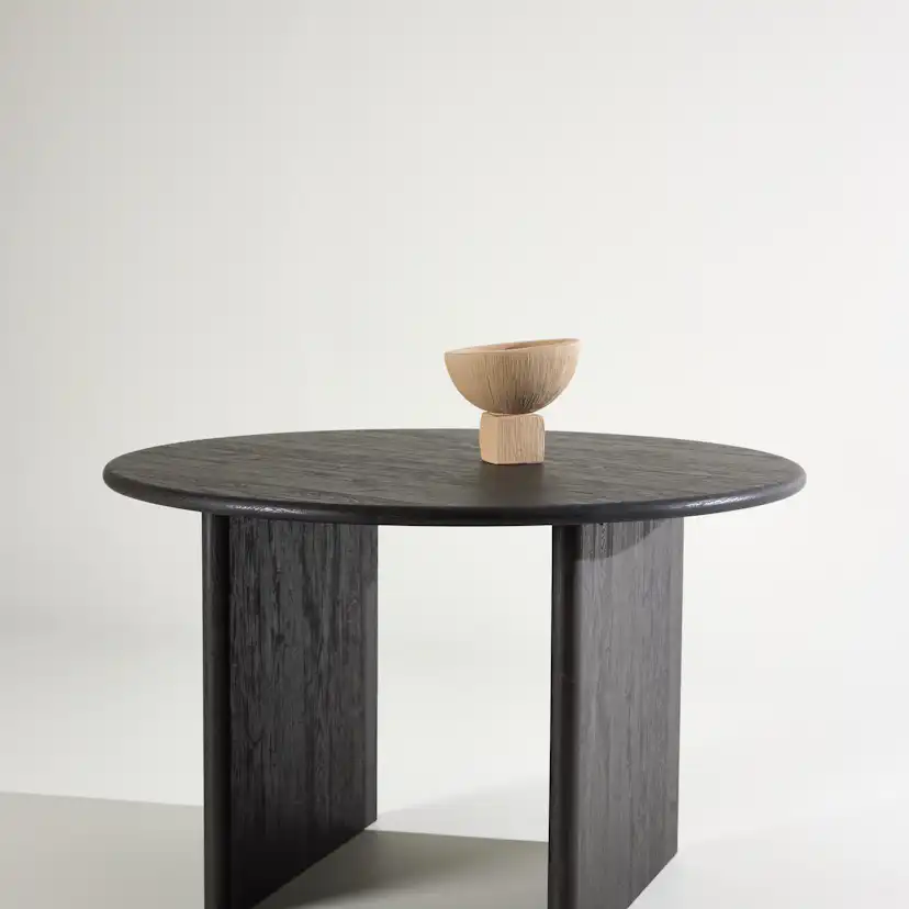 Björholmen Dining Table ⌀120 - Black / FSC 100% Vittvätt