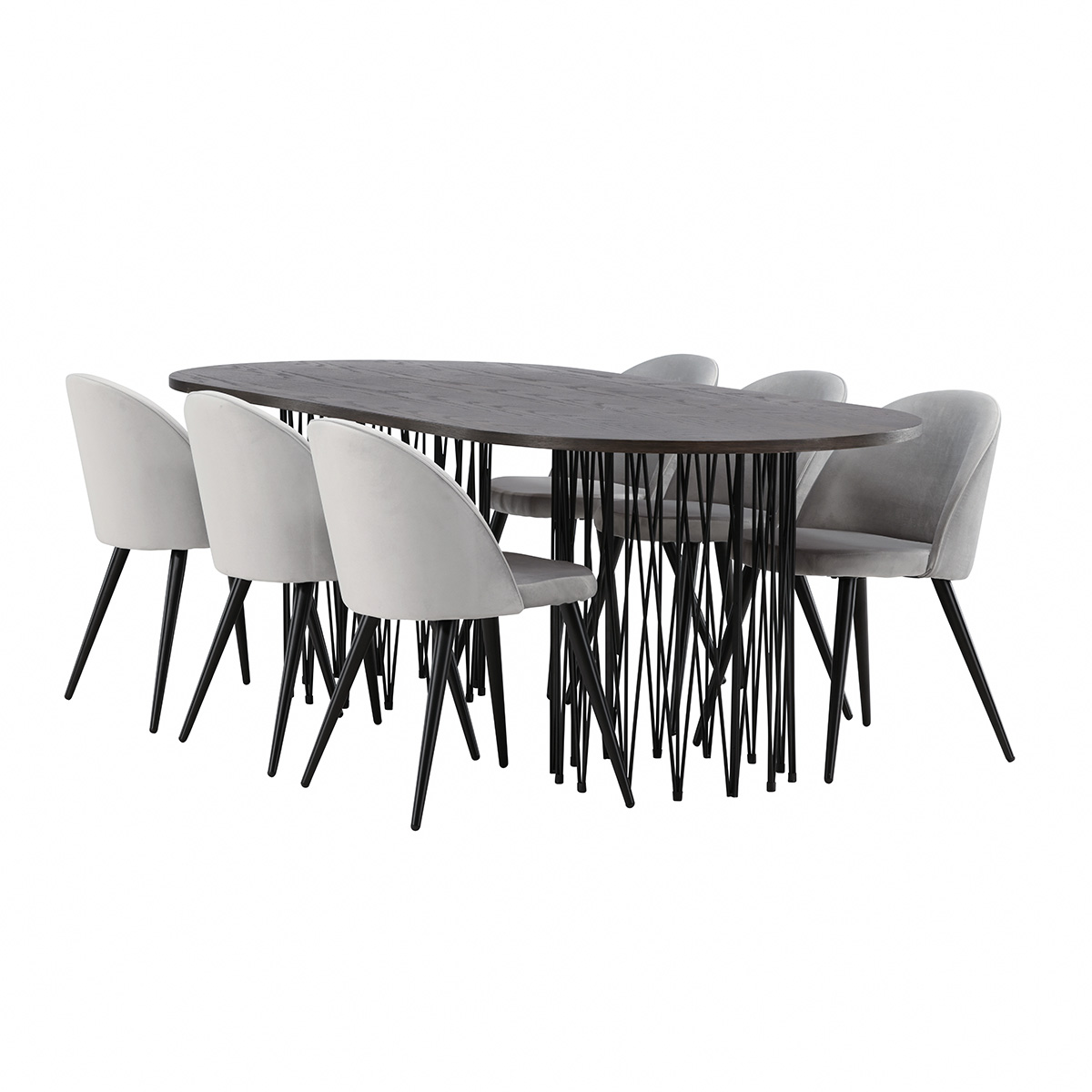 Matgrupp furniture/fashion Stone med 6 Velvet Stolar