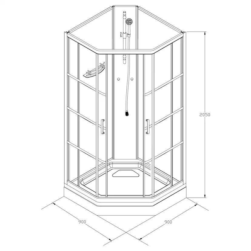 Duschkabin Bathlife Betrakta 90x90 Elegant A/W Klarglas