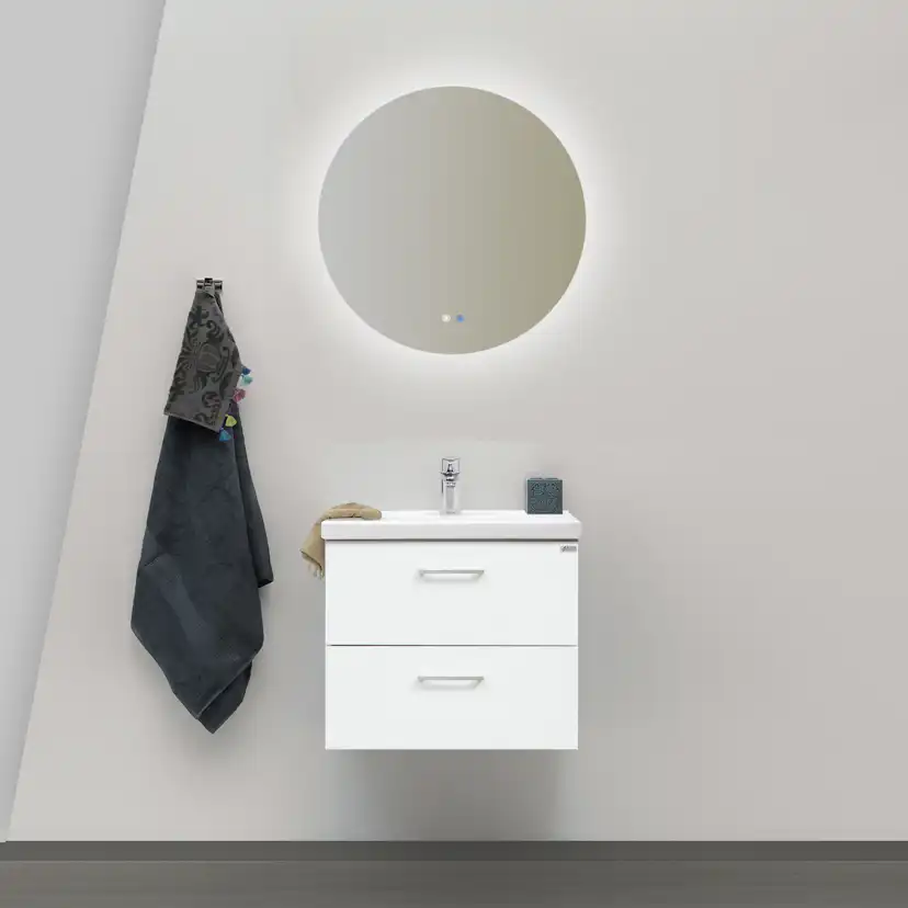 Möbelpaket 4AQUA Minimal med Tvättställ och Spegel Aura LED