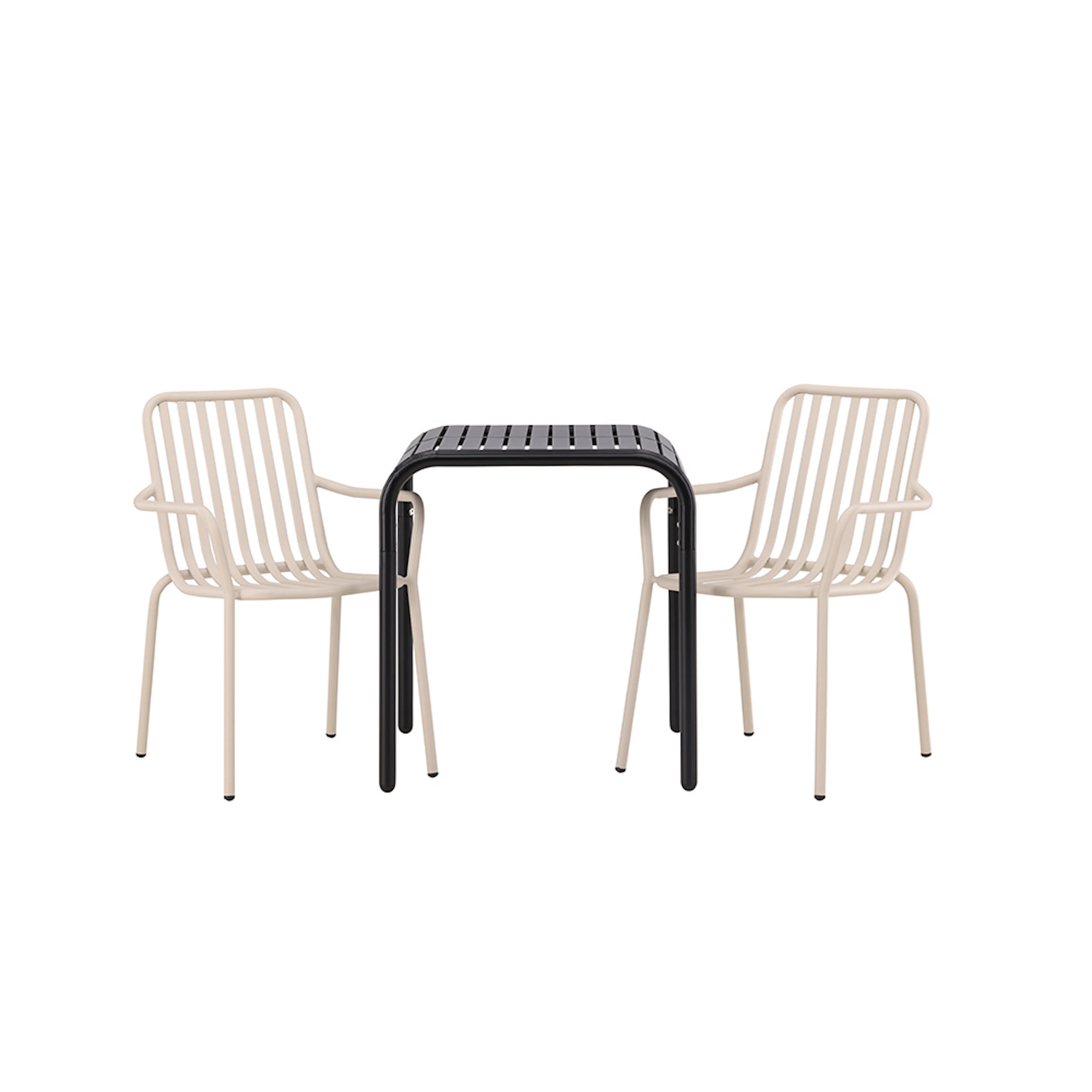 Borneo Cafetable Aluminium - Black / Kvadrat 70*70* +Peking Beige/Svart
