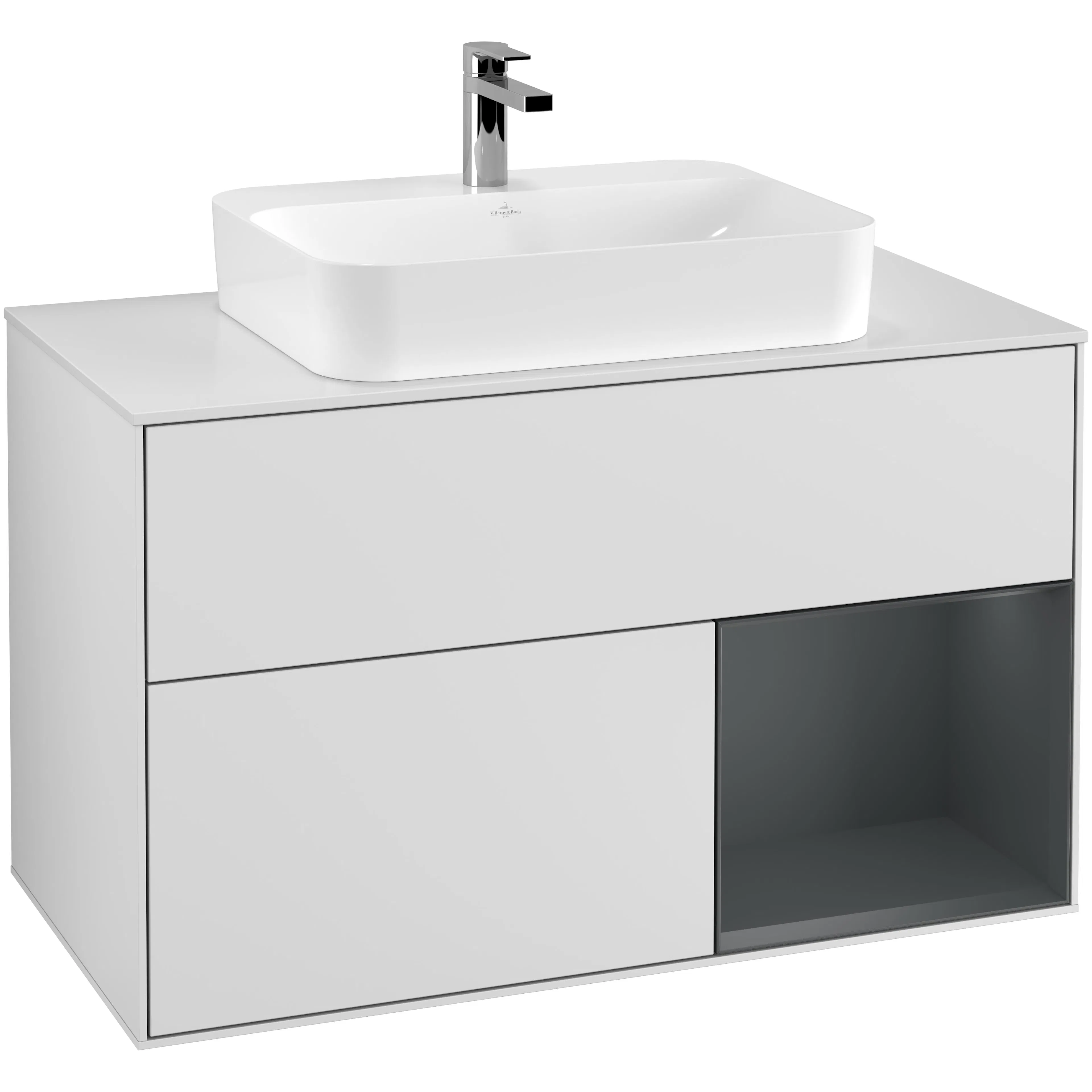 Tvättställsskåp Villeroy & Boch Finion med 2 Lådor Hylla och Bänkskiva för Ytmonterat Tvättställ