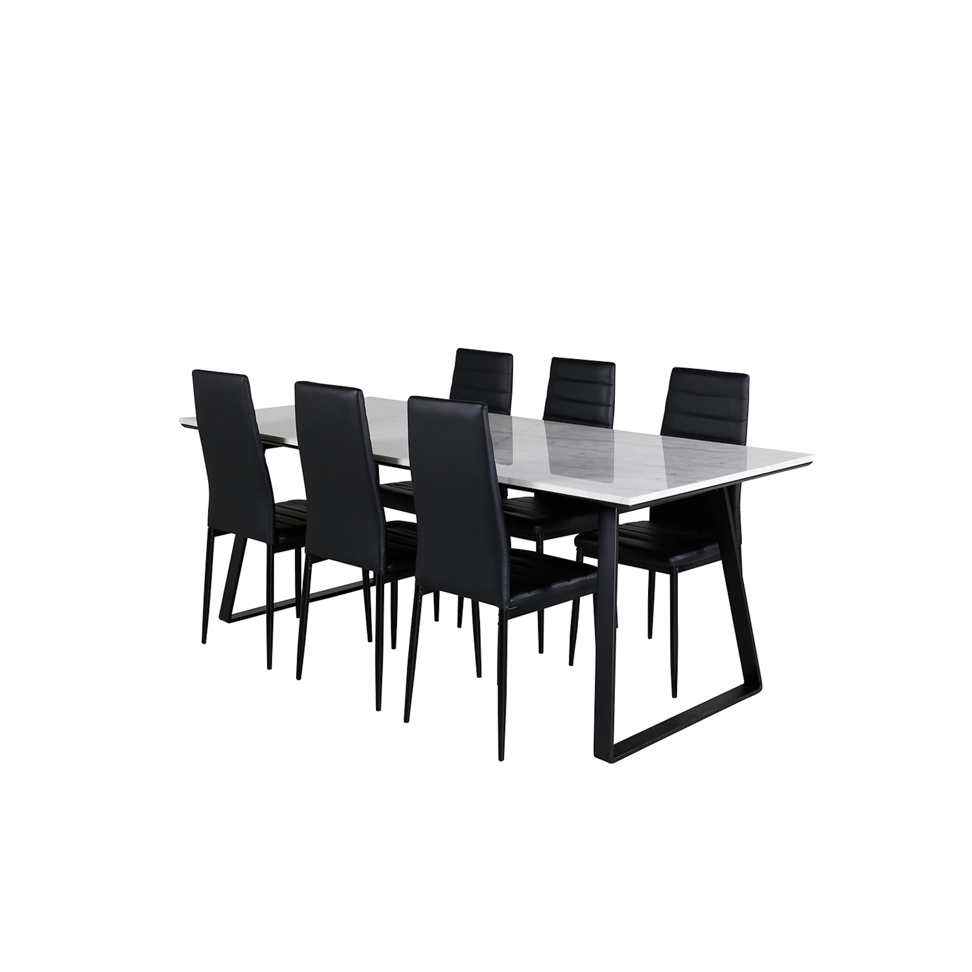Matgrupp Venture Home Estelle med 6 Sly Stolar Konstläder
