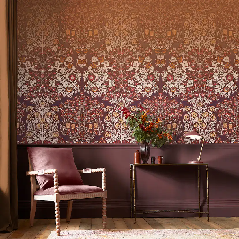 Fototapet William Morris At Home Blackthorn Red