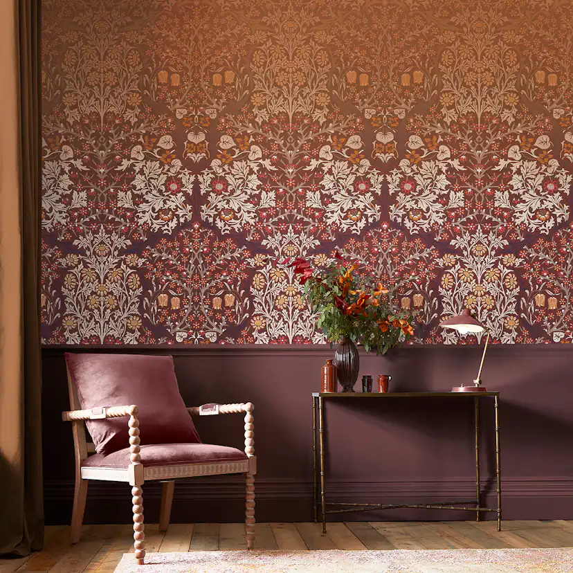 Fototapet William Morris At Home Blackthorn Red