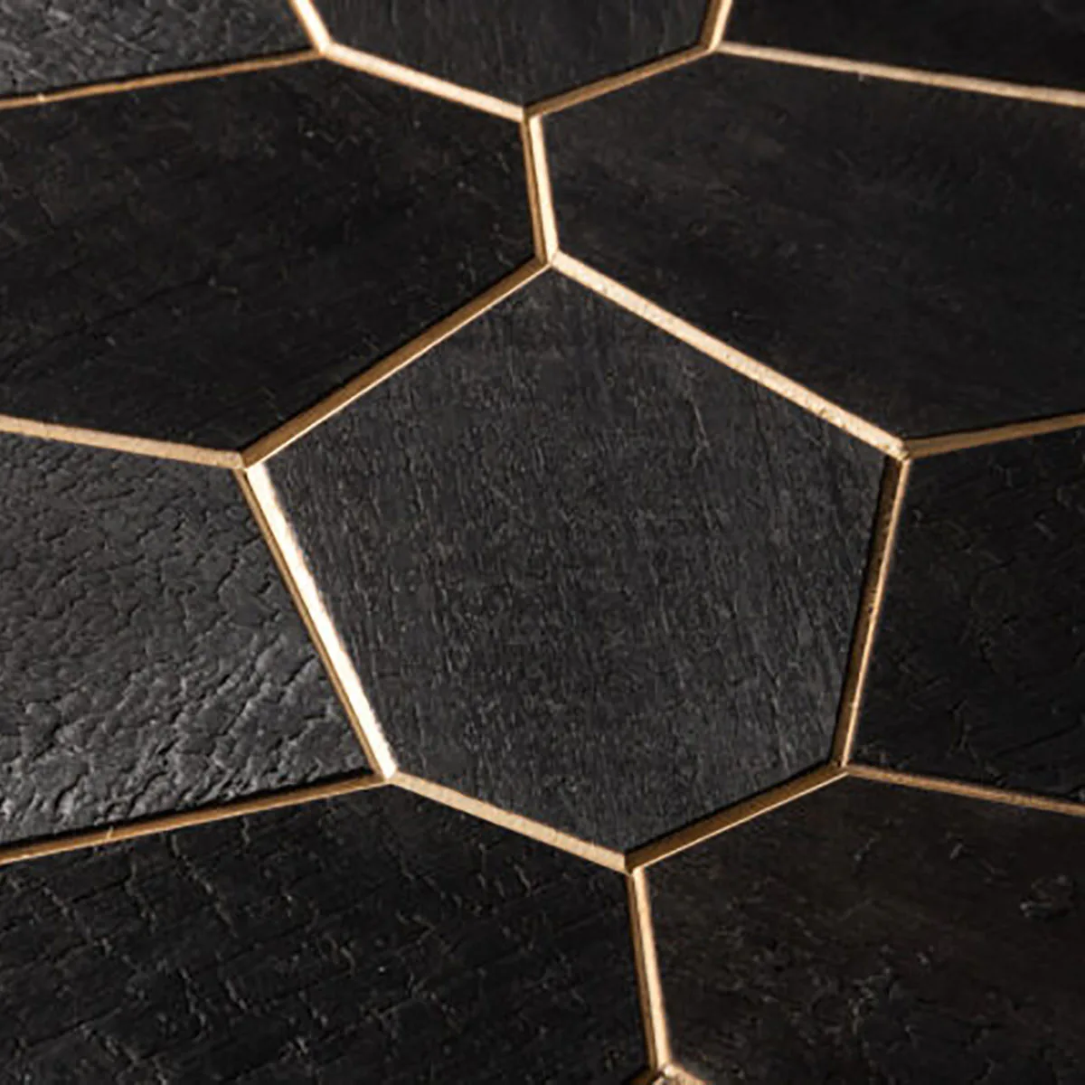 Väggpanel Emotionwood Hexagon Abachi Yakisugi
