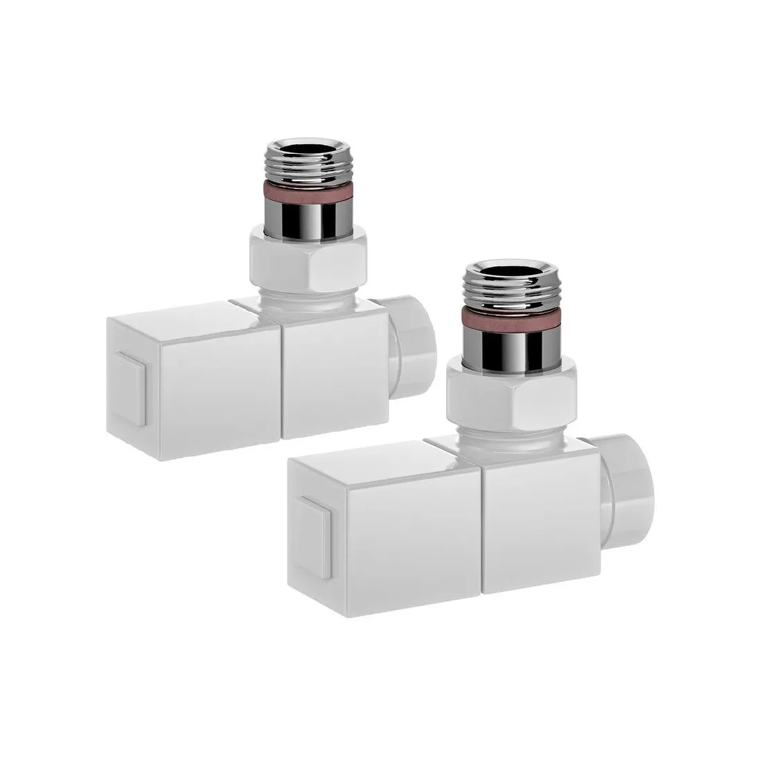 Ventil-set Vinkel Fyrkant Vit G15 Inv Vit