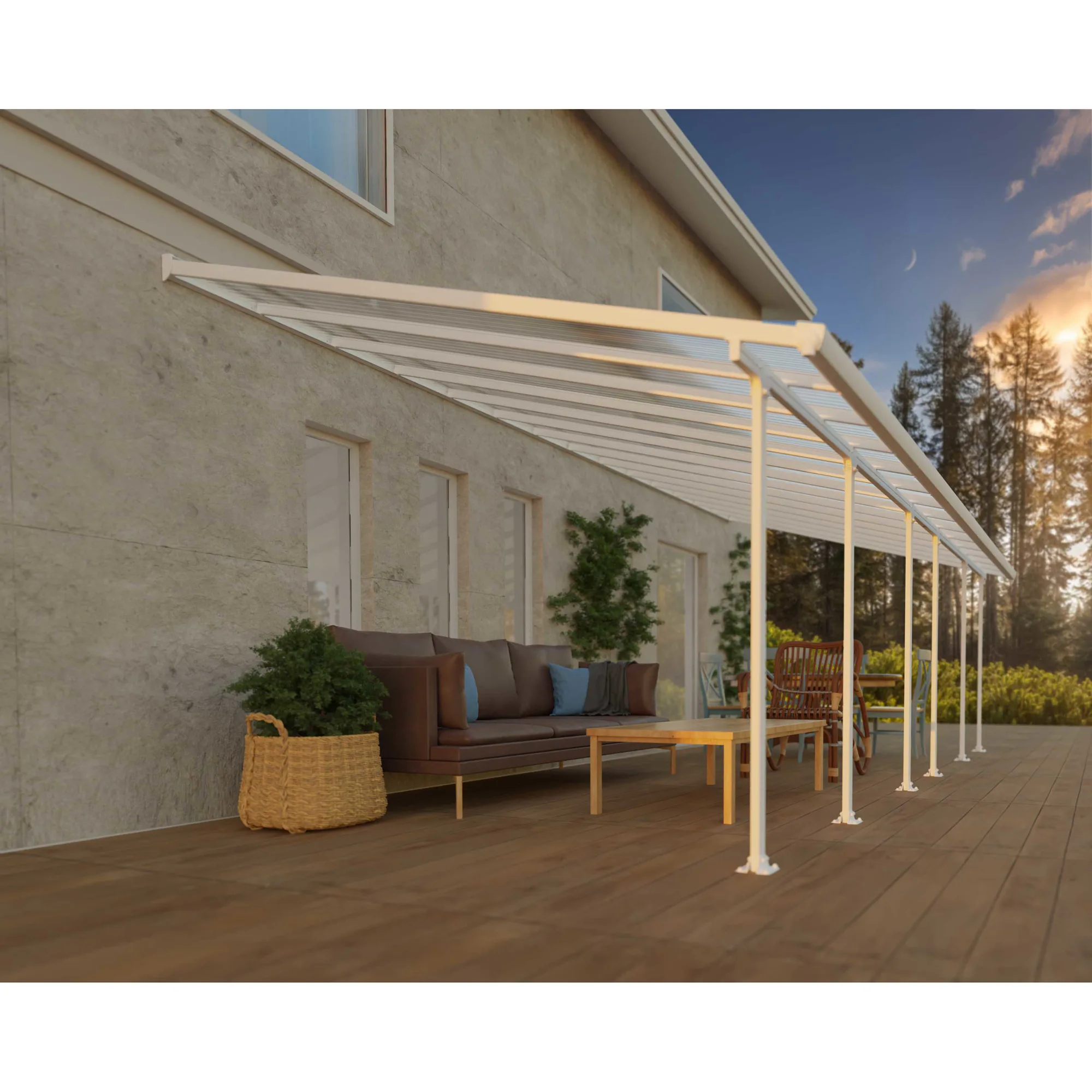 Terrasstak Feria 4 x 8,50 m, vit Palram - Canopia Vit