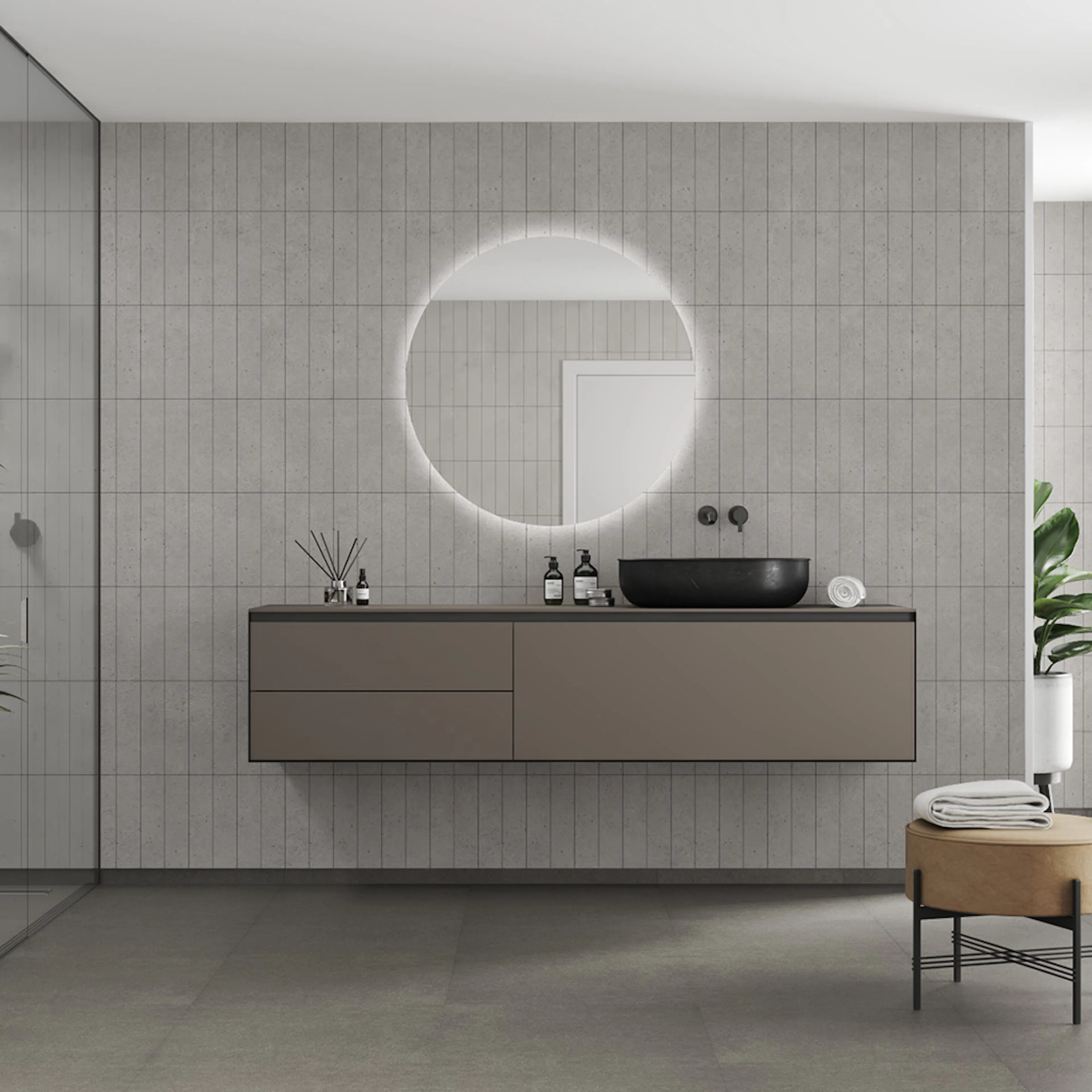 Våtrumsskiva Fibo 2490-M0830 GEM Rough Cement 10x620x2400 mm
