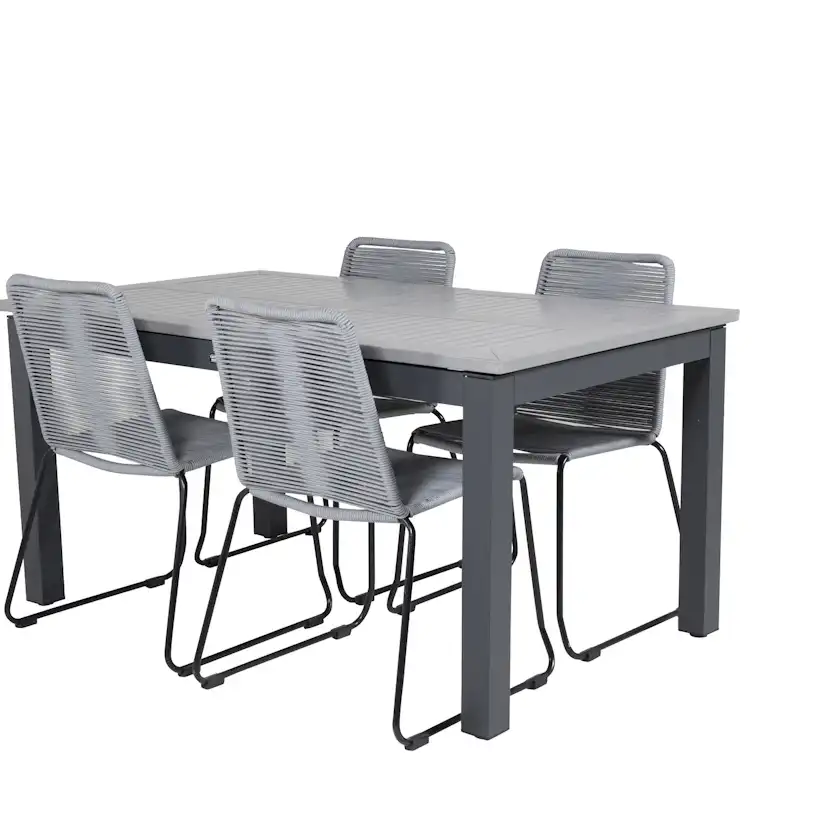 Matgrupp Venture Home Aleyna 160/240 med 4 Leon Matstolar