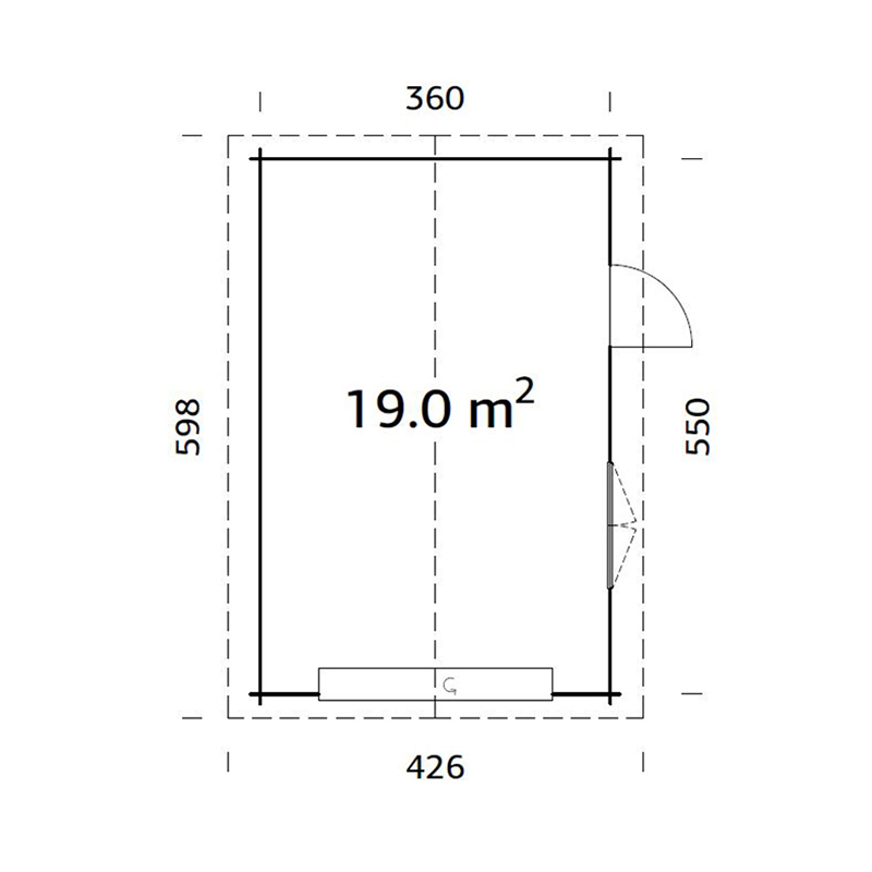 Garage Palmako Roger 19,0 m2 med Takskjutport