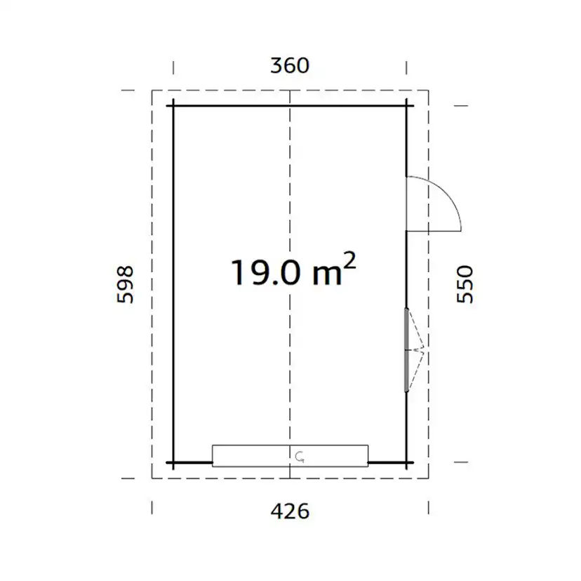 Garage Palmako Roger 19,0 m2 med Takskjutport
