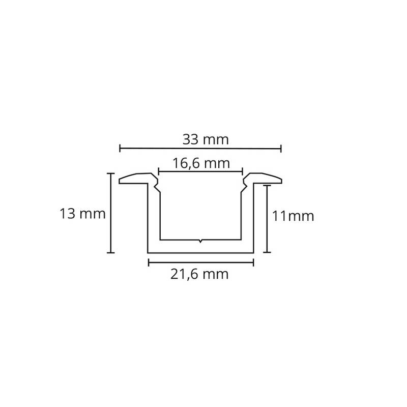 Profil SG ARMATUREN Infälld Striplin 1,8M V