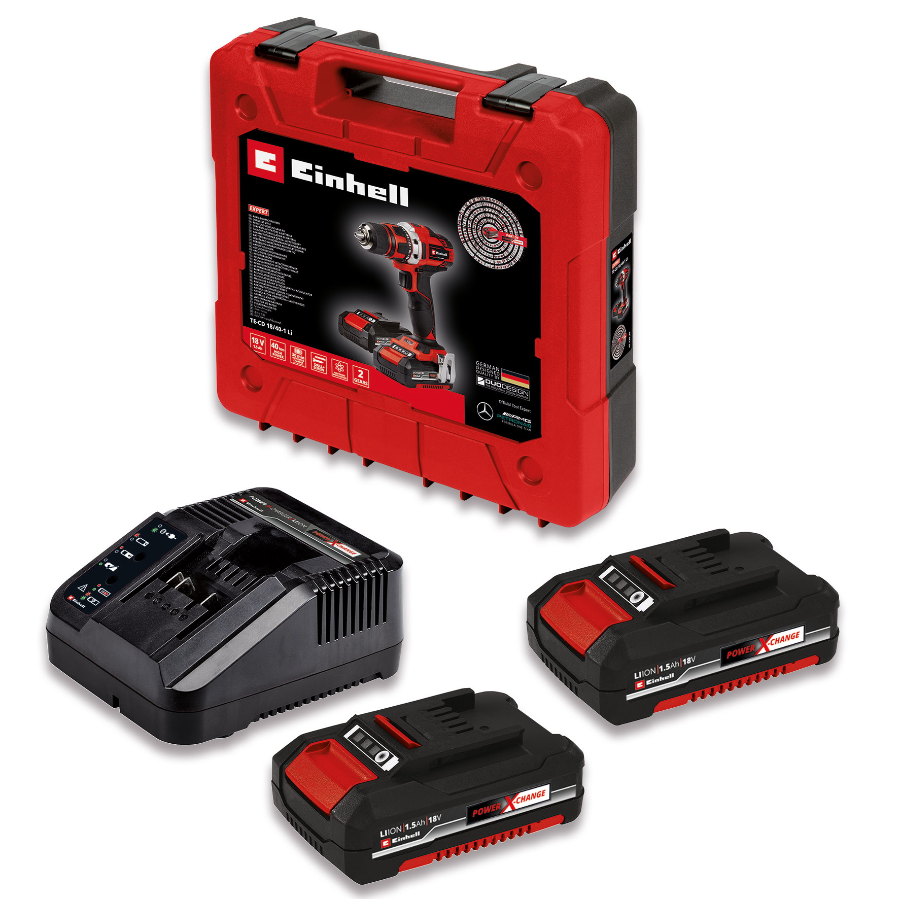 Borrskruvdragare Einhell TE-CD 18/40 (2x1,5Ah)