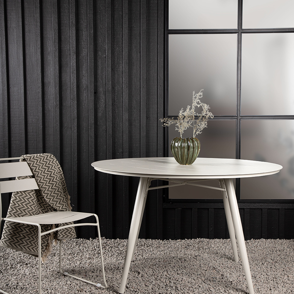 Utebord Venture Home Lina Ø120 cm Matbord i Trä & Aluminium, Beige