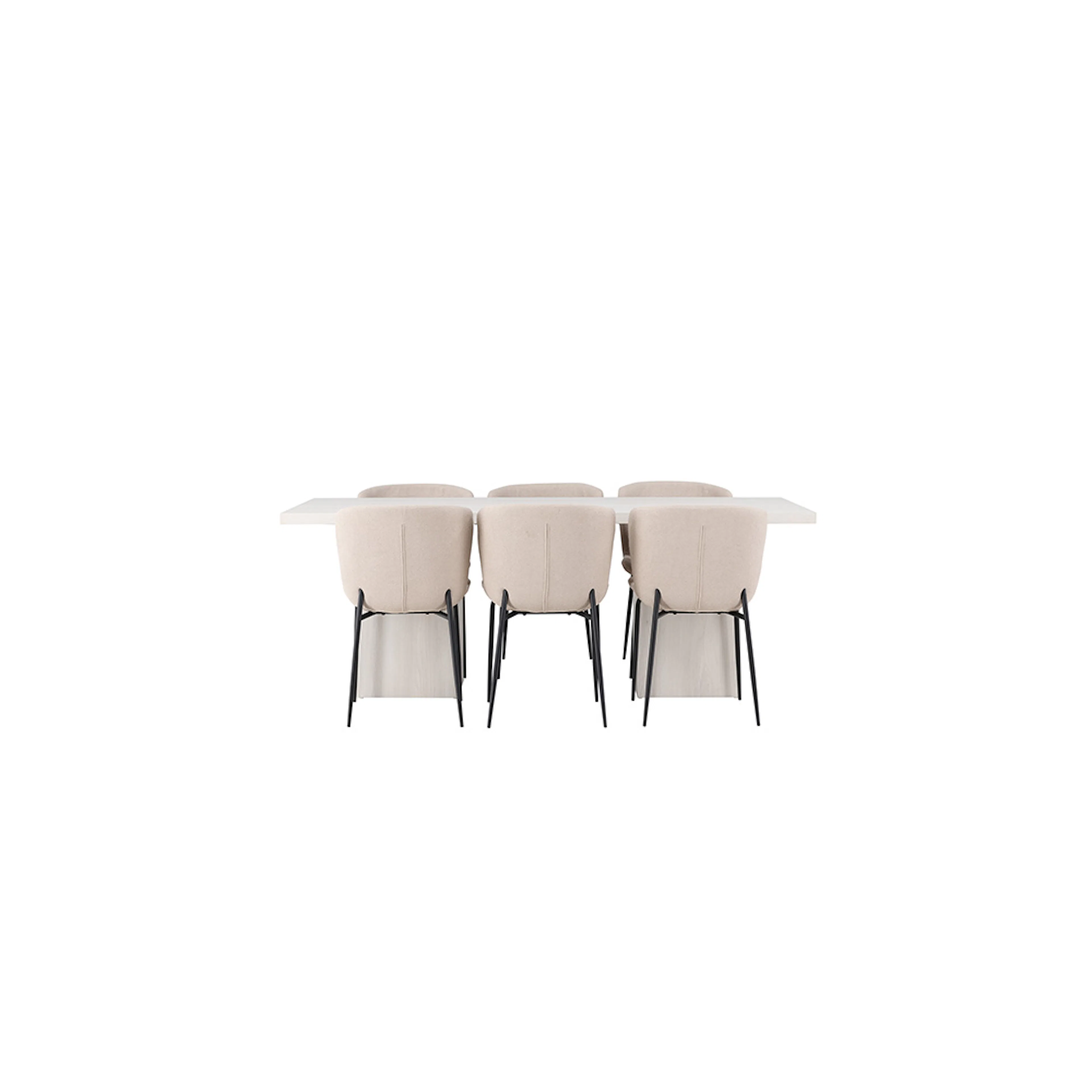 Matgrupp Venture Home Olga med 6 st Modesto stolar Beige