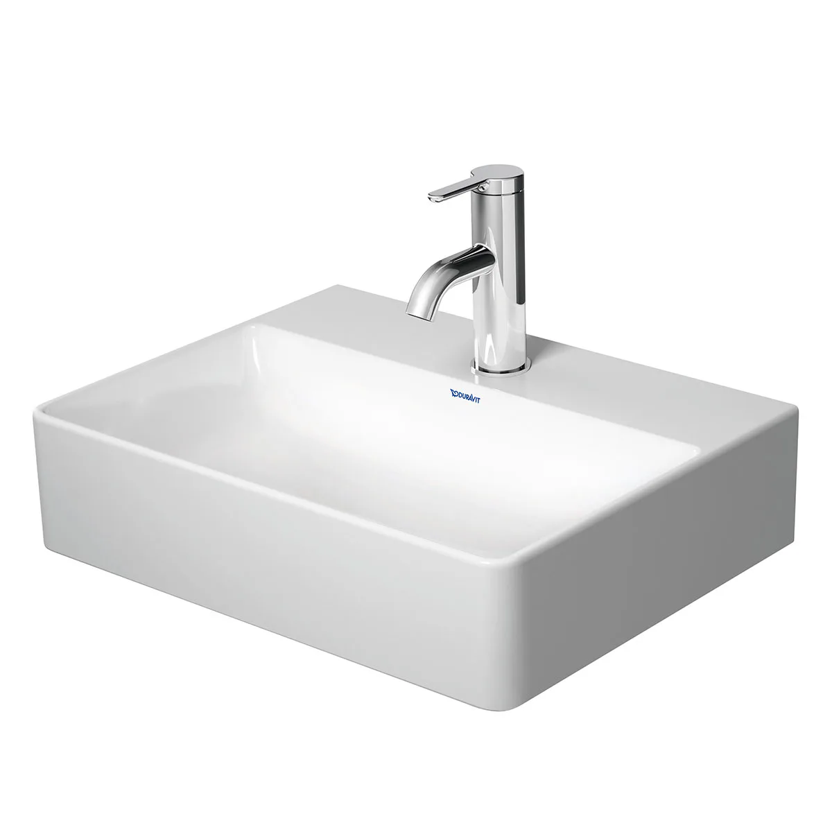 Tvättställ DuraSquare 450 mm, vägghängt BxD: 450x350 mm