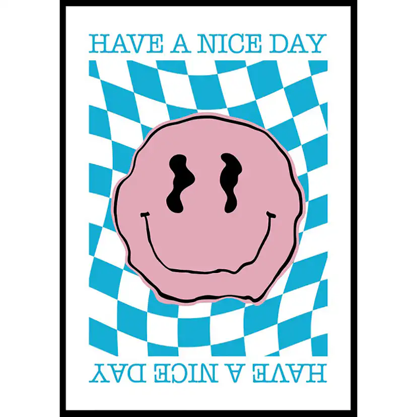 Poster Gallerix Smiley Pink And Blue