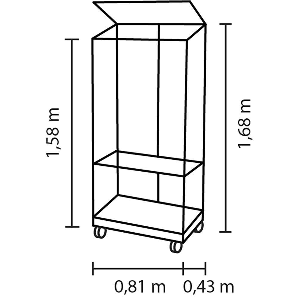 VITAVIA URBAN SVART 3MM HÄRDAT GLAS OG SOCKEL PÅ HJUL Svart, Härdat Glas