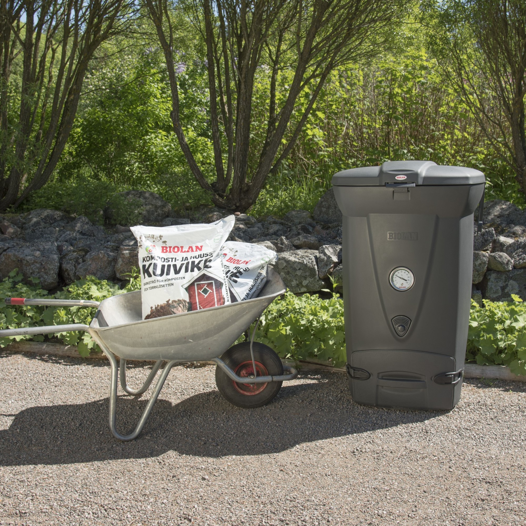 Biolan Quick Composter 220eco, dark grey Mörkgrå
