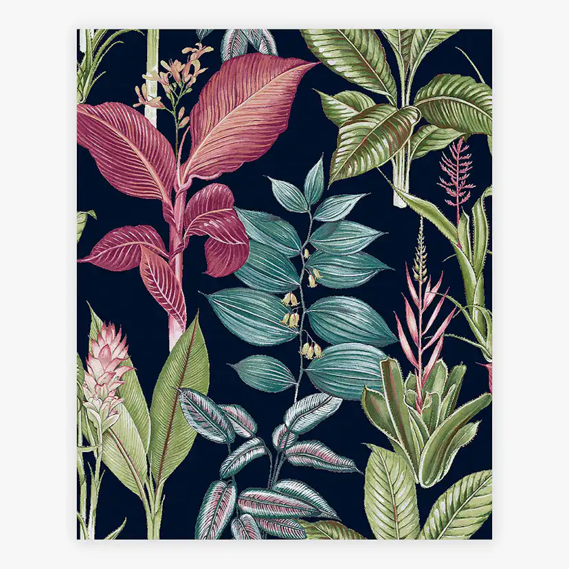 Tapet NEXT Fantasy Rainforest Leaves Navy