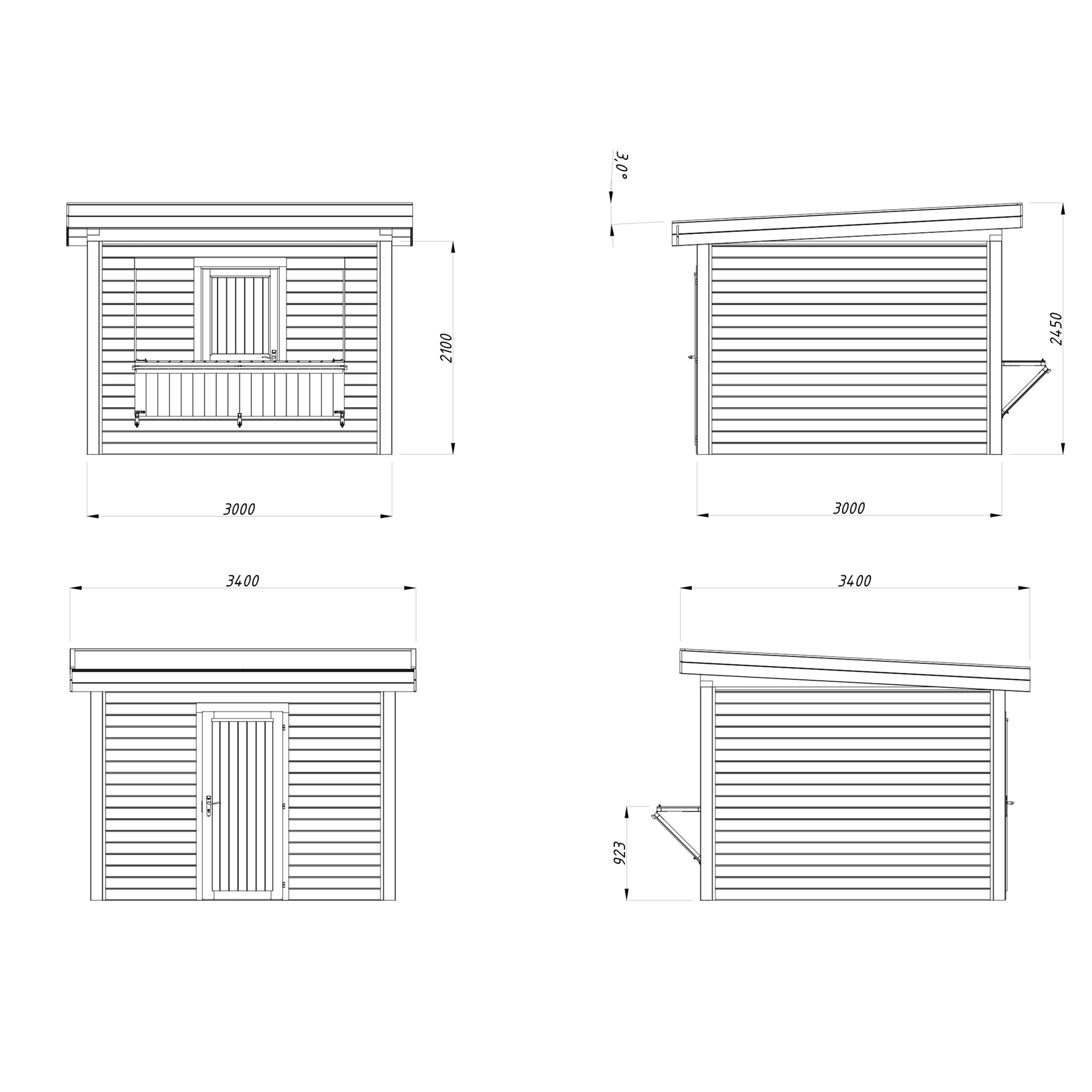 Kiosk Palmako Lenna 8,3 m2 Set 304