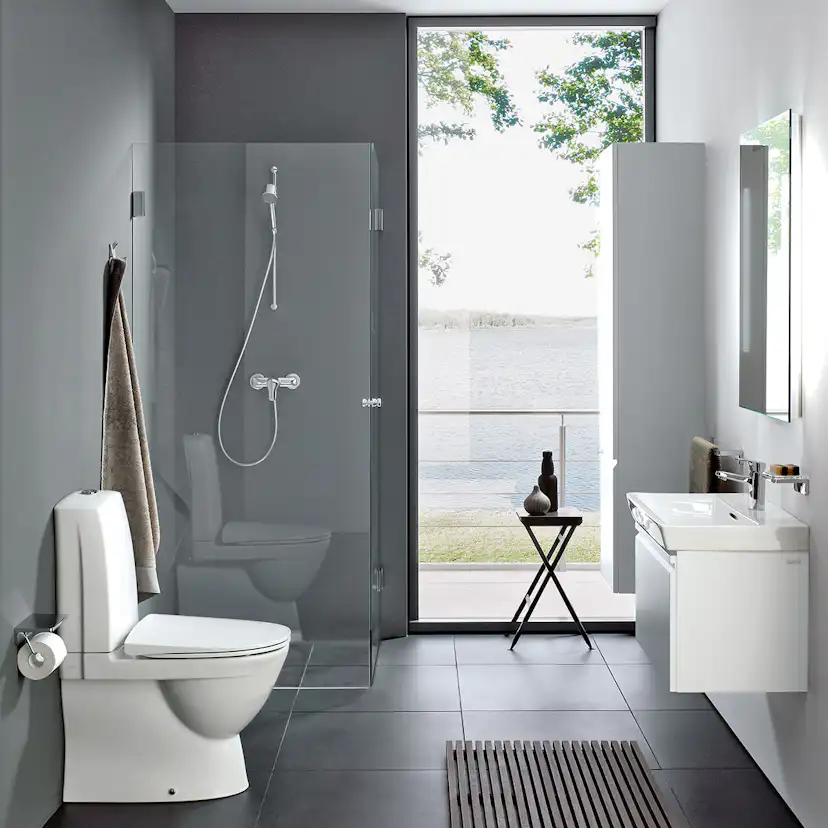 Toalettstol Laufen Pro N 828969 Rimless P-lås för Limning exkl Sits