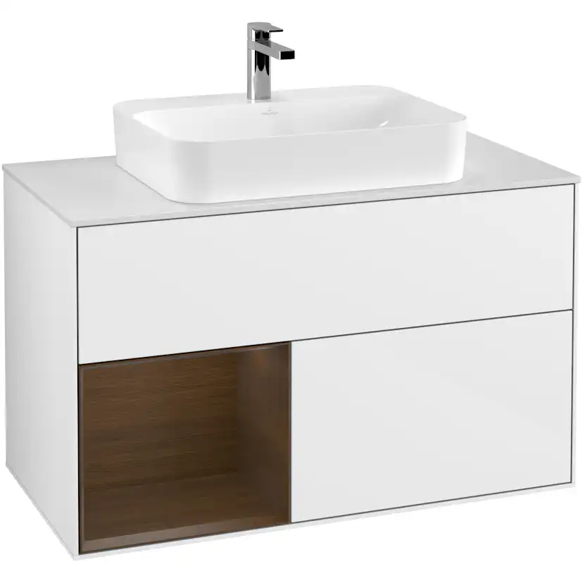 Tvättställsskåp Villeroy & Boch Finion med 2 Lådor Hylla och Bänkskiva för Ytmonterat Tvättställ