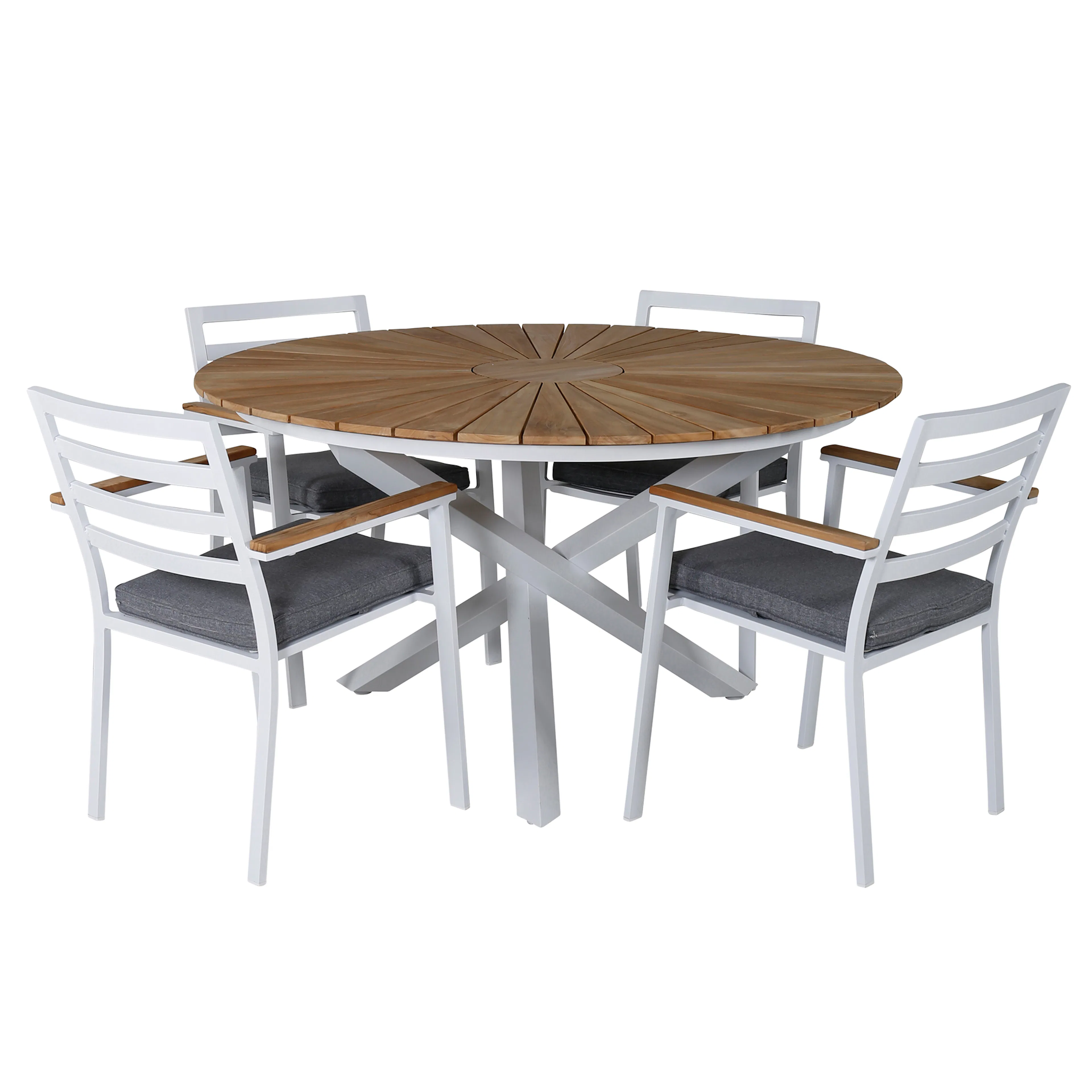 Matgrupp Venture Home Mendi Rund med 4 Bury Stolar