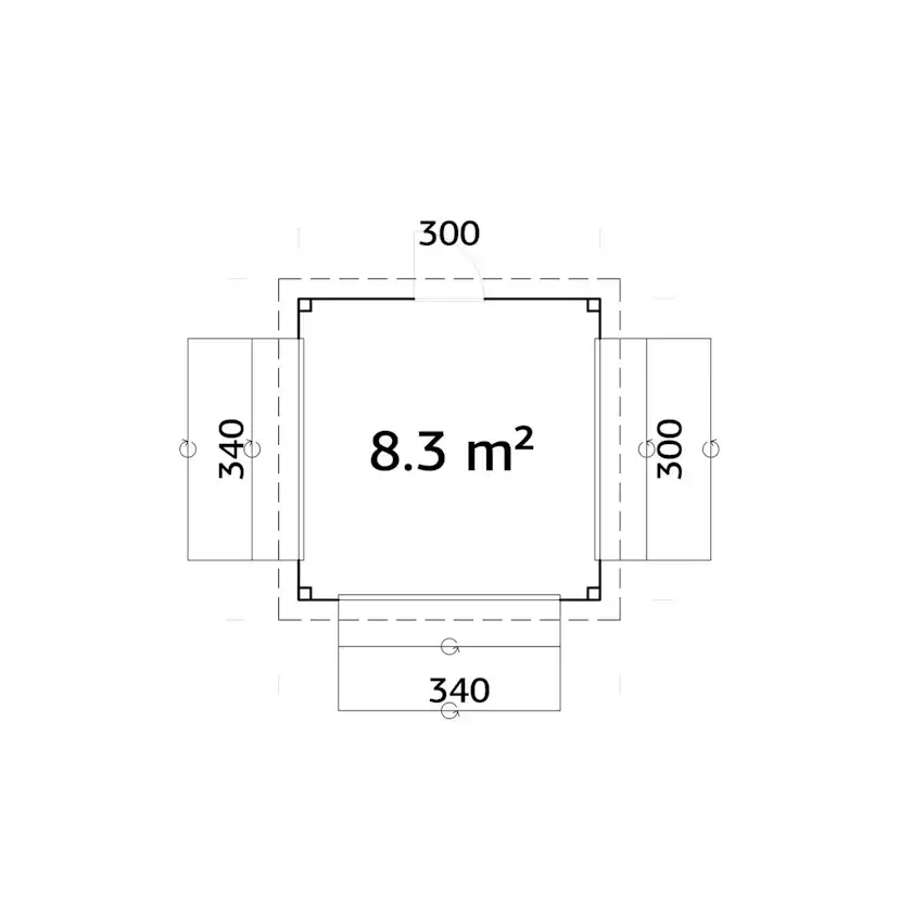 Kiosk Palmako Lenna 8,3 m2 Set 306