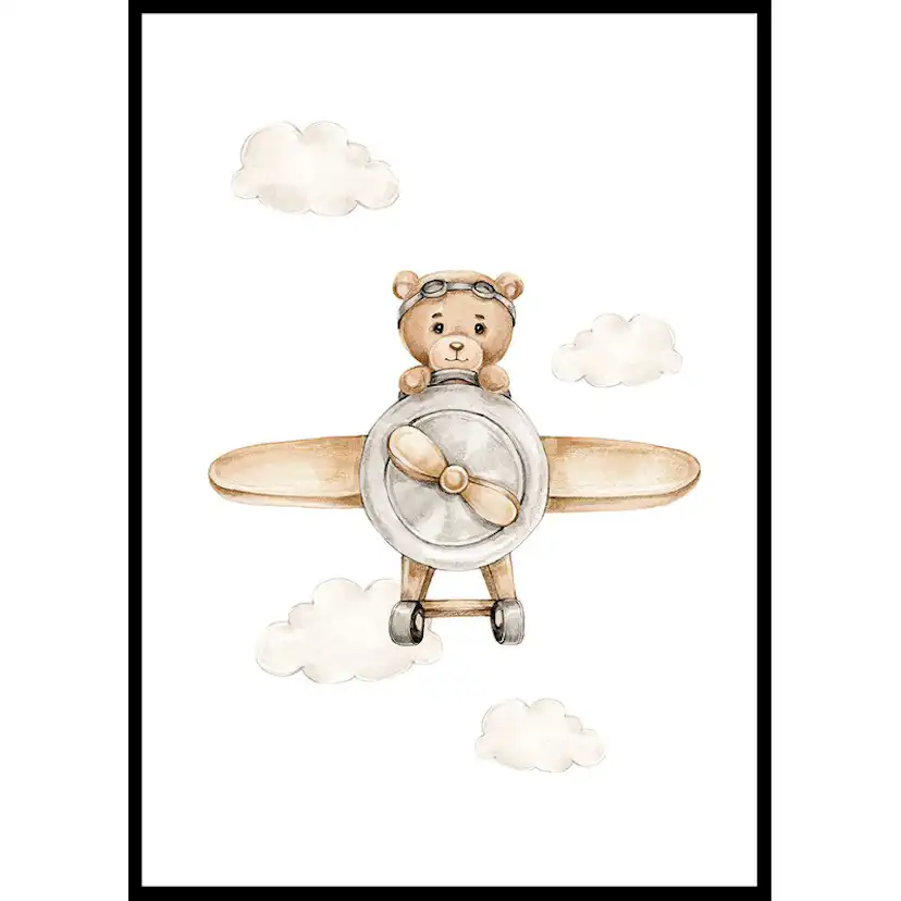 Poster Gallerix Teddy Bear In Airplane